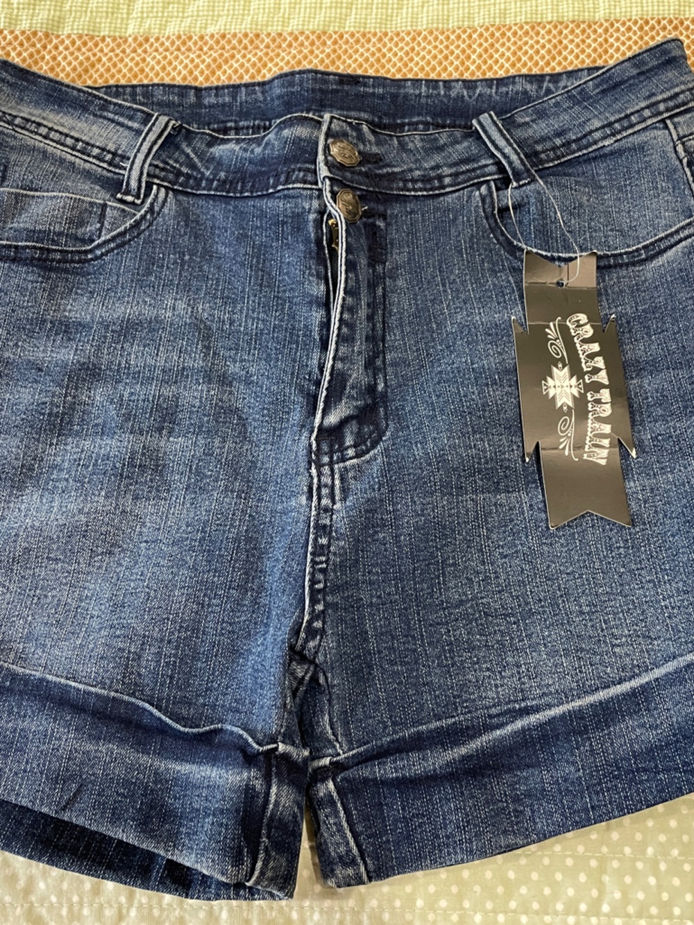Crazy Train Indigo Faded Denim Shorts